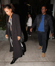 Chris Rock and his girlfriend Megalyn Ekechinwoke arrive to mastros. To celebrate black history with celebrity friends