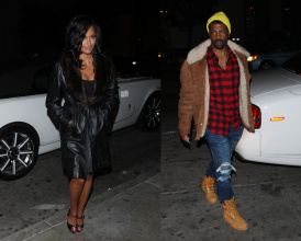 Actress Claudia Jordan and Deon Cole arrive together but walk in separately to Catch LA Restaurant for dinner in West Hollywood
