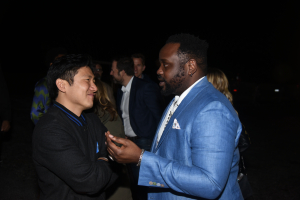 ATLANTA -- Season Two - Pictured: Hiro Murai and Brian Tyree Henry attend a screening of "Atlanta" at the Starlight Six Drive In on February 26, 2018 in Atlanta, Georgia..