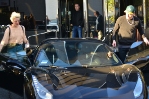 Singer Halsey real name Ashley Nicolette Frangipane and her boy friend Rapper G-Eazy (Gerald Earl Gillum) are spooted as they cruise around town in his Ferrari inluding a trip to IVX Karat Jewelers in Beverly Hills, Ca
