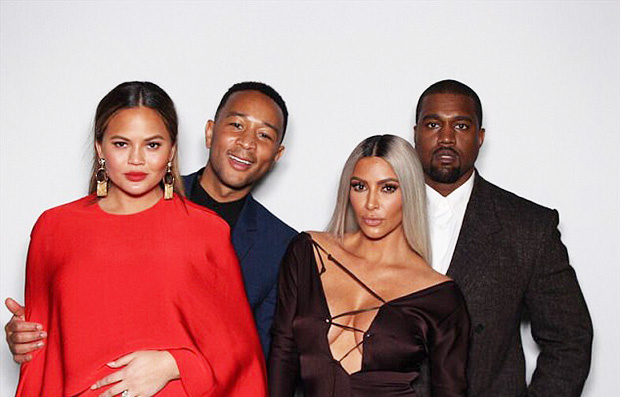 Chrissy Teigen, John Legend, Kim Kardashian, Kanye West