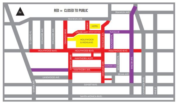Oscars Street Closures 2018