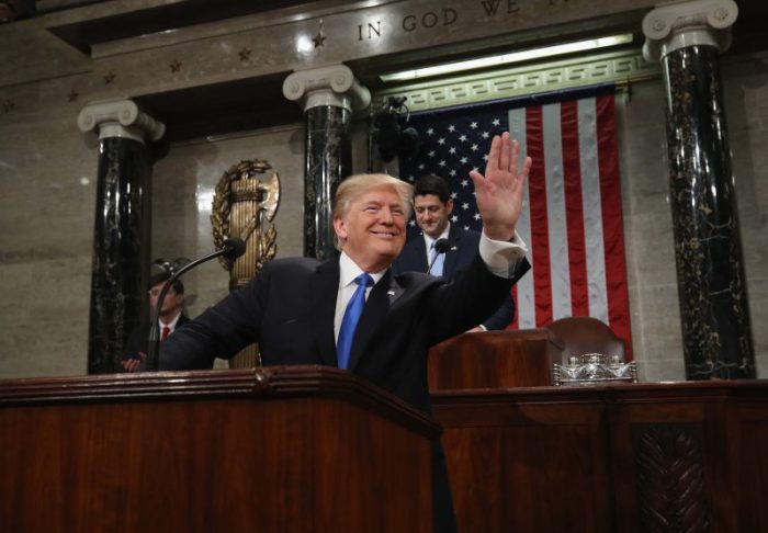 Washington, District of Columbia, United States of America - U.S. President Donald Trump delivers his State of the Union address to a joint session of the U.S. Congress on Capitol Hill in Washington, U.S.