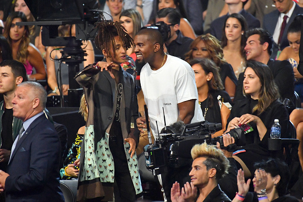 NEW YORK, NY - AUGUST 28:  Jaden Smith and Kanye West attend the 2016 MTV Video Music Awards at Madison Square Garden on August 28, 2016 in New York City.
