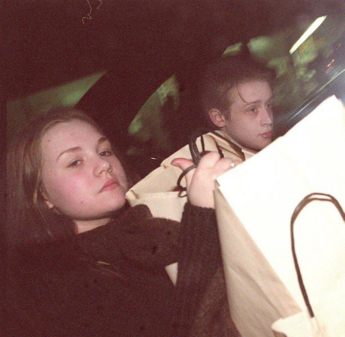 Macauley Culkin and Rachel Miner return to their upper west side apartment in New York City.