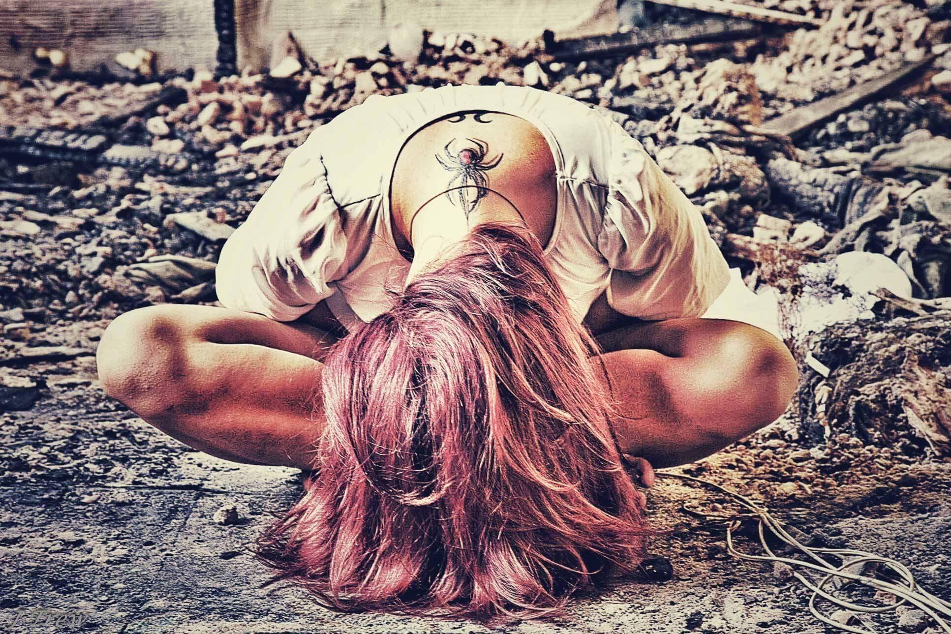 Part of a series of images *Jessica created with photographer John Trew to portray the emotions associated with addiction. (Courtesy of John Trew)