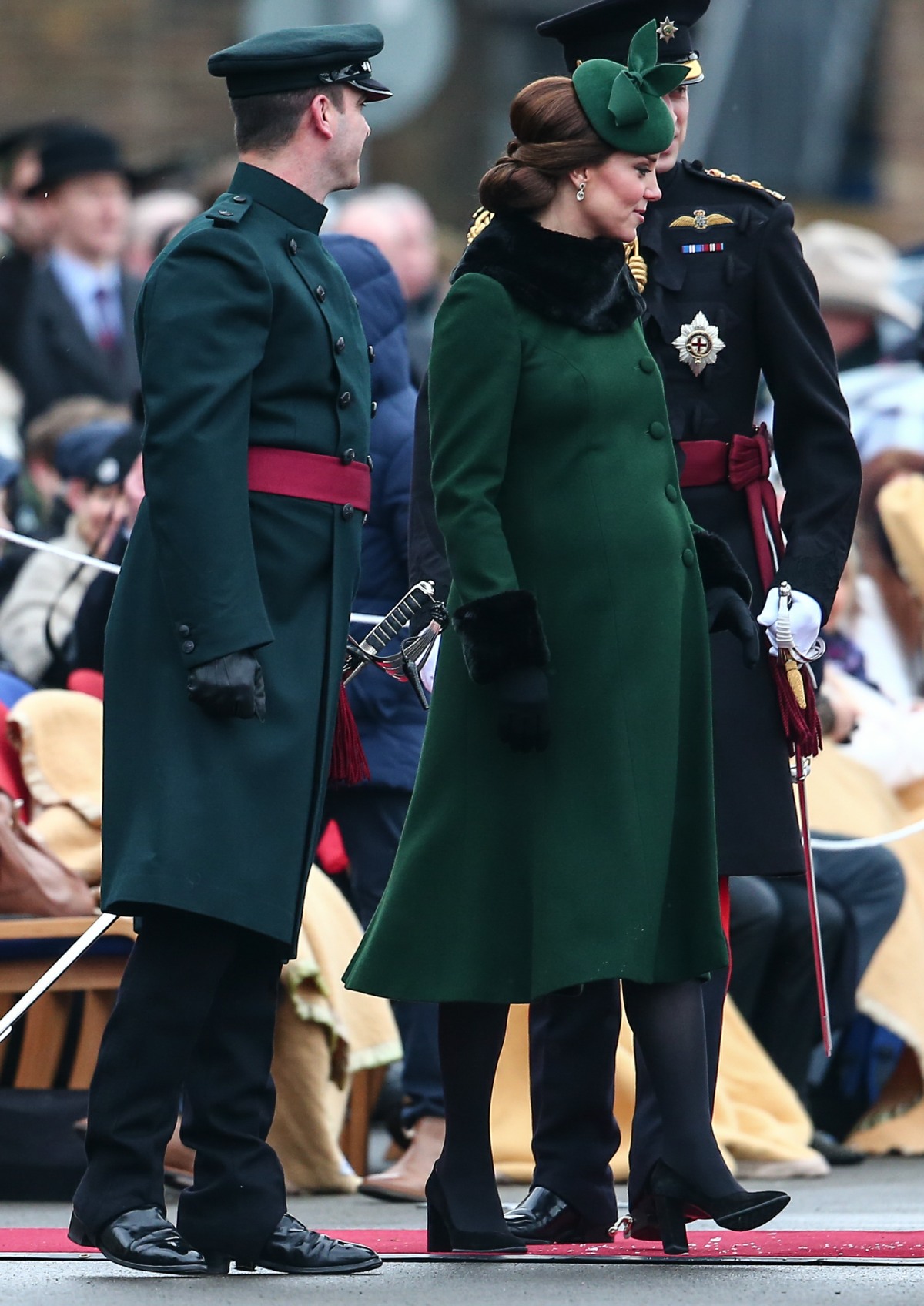 The Duke and Duchess of Cambridge present shamrocks to the 1st Battalion Irish Guards