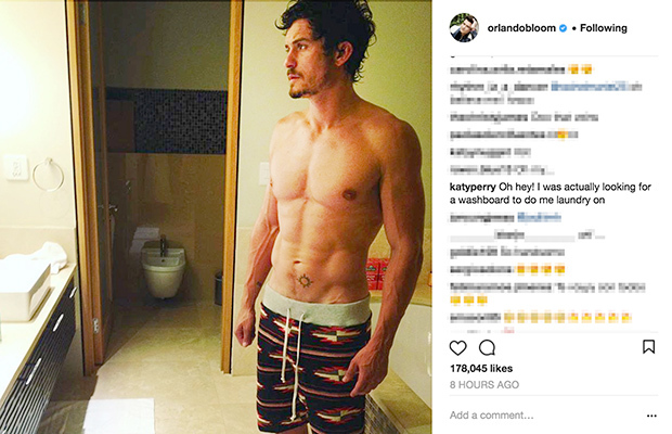 Orlando Bloom shirtless instagram