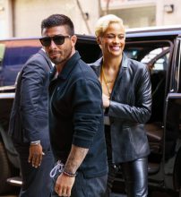 Paula Patton holds hands with married boyfriend of one month Zachary Quittman when out and about on April 18, 2018 in New York City