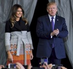 Donald Trump speaks at US Air Force Base Yokota